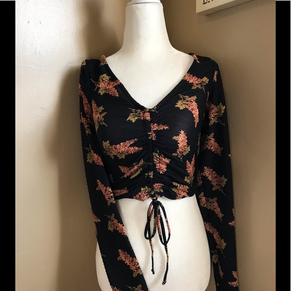 Topshop long sleeve crop top